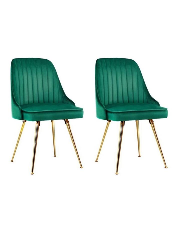 Artiss Modern Retro Dining Chairs Set Of 2 Velvet Green
