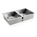 Cefito Double Bowl Laundry Stainless Steel Kitchen Sink 74X45CM Silver