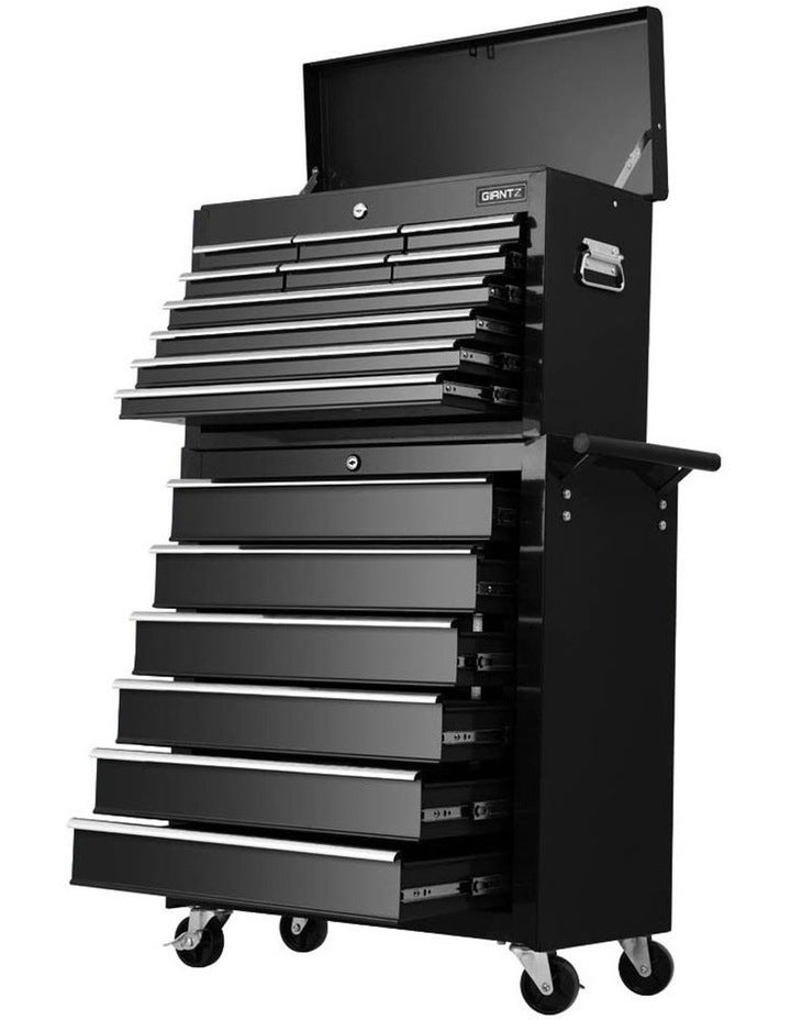 Giantz Giantz 16 Drawer Tool Box Cabinet Chest Trolley Toolbox Garage Storage Box