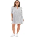 Ripe Sam Stripe Dress in Slate/White Grey XS