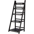 Artiss Display Shelf 5 Tier Wooden Ladder Stand Brown