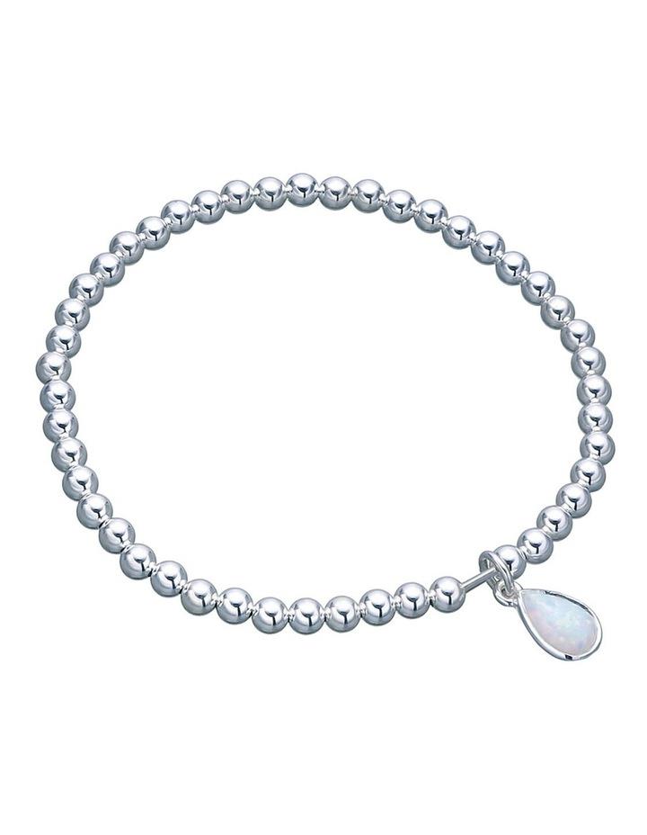 Mocha Pear Czelline Opal Silver Stretchy Ball Bracelet Silver