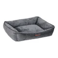 Paws and Claws Moscow Walled Pet Dog Sleeping Cushion Bed Small Grey 60x50cm