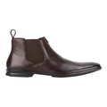 Hush Puppies Leather Chelsea Boot in Mahogany Dark Brown 10.5
