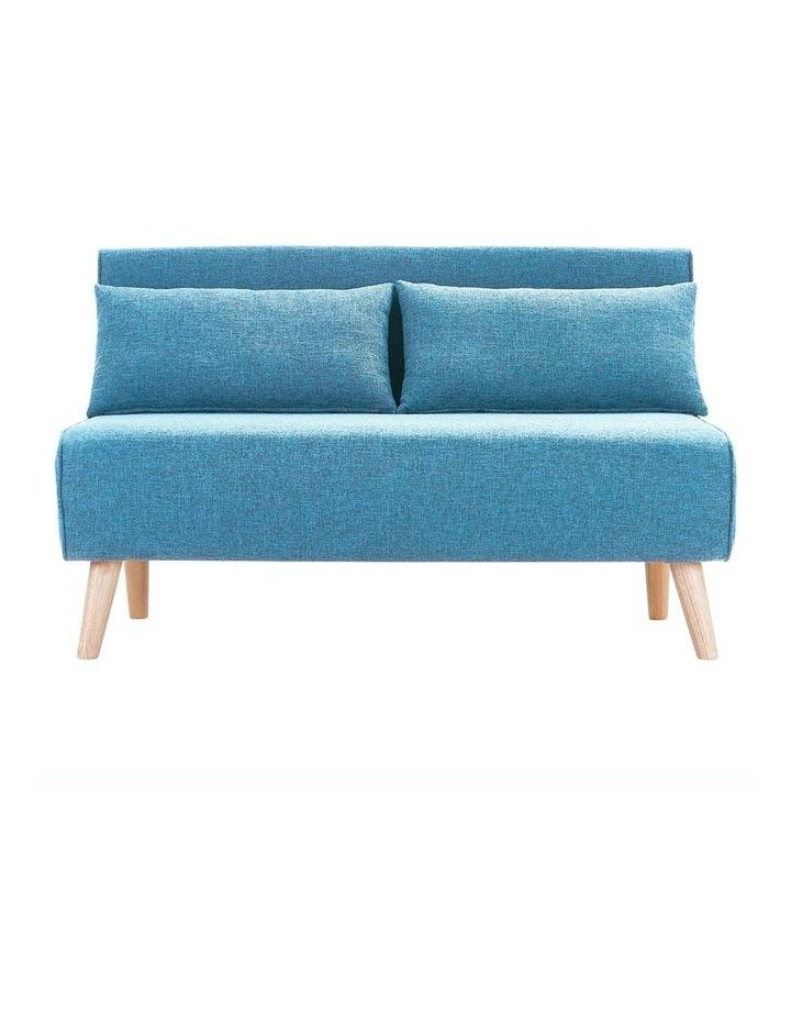 Sarantino Adjustable Corner Sofa 2-Seater Lounge Linen Bed Seat Blue