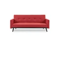 Sarantino 3 Seater Sofa Bed Lounge Futon Couch Modular Furniture Home Linen Fabric Red
