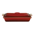Le Creuset Heritage Covered Rectangular Dish 33cm in Cerise Red
