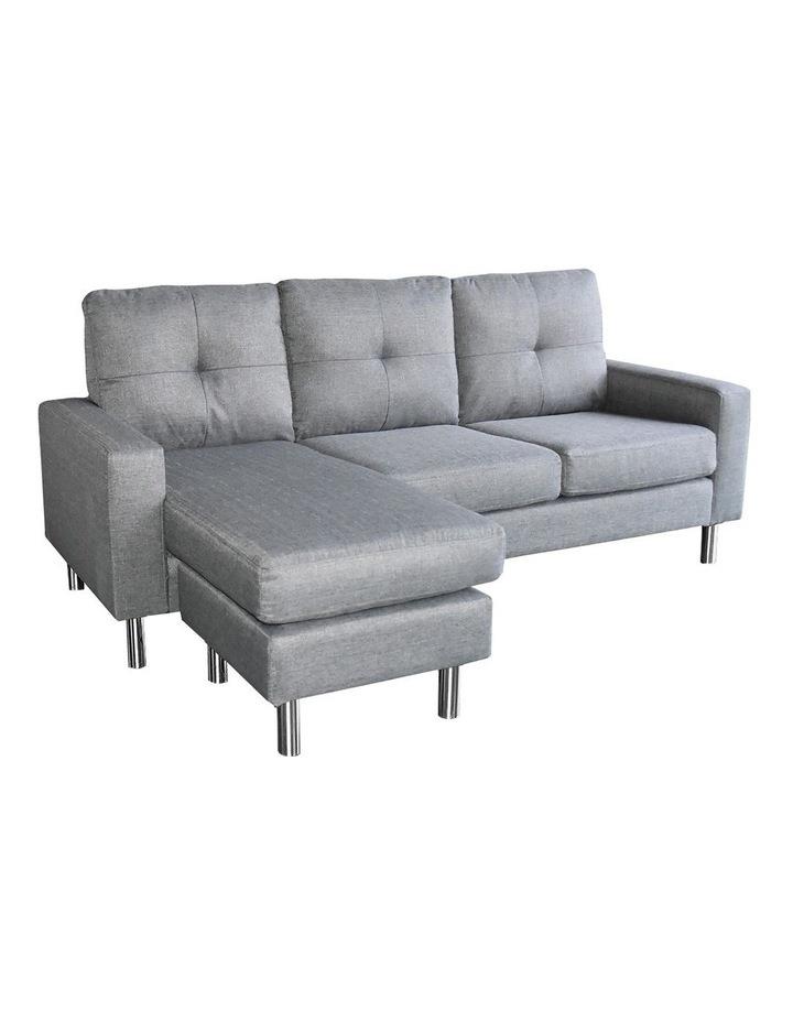 Sarantino Linen Corner Sofa Couch Lounge L-shape Chaise Dark Grey