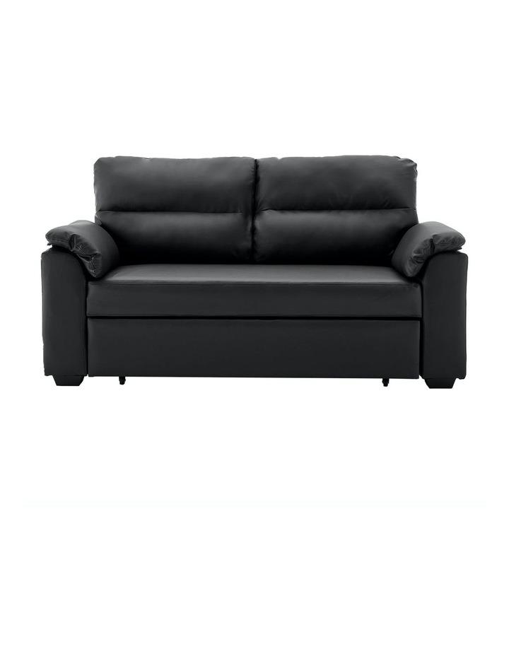 Sarantino 2 Seater Sofa Bed Lounge Futon Couch Modular Furniture Home Faux Velvet Fabric Black
