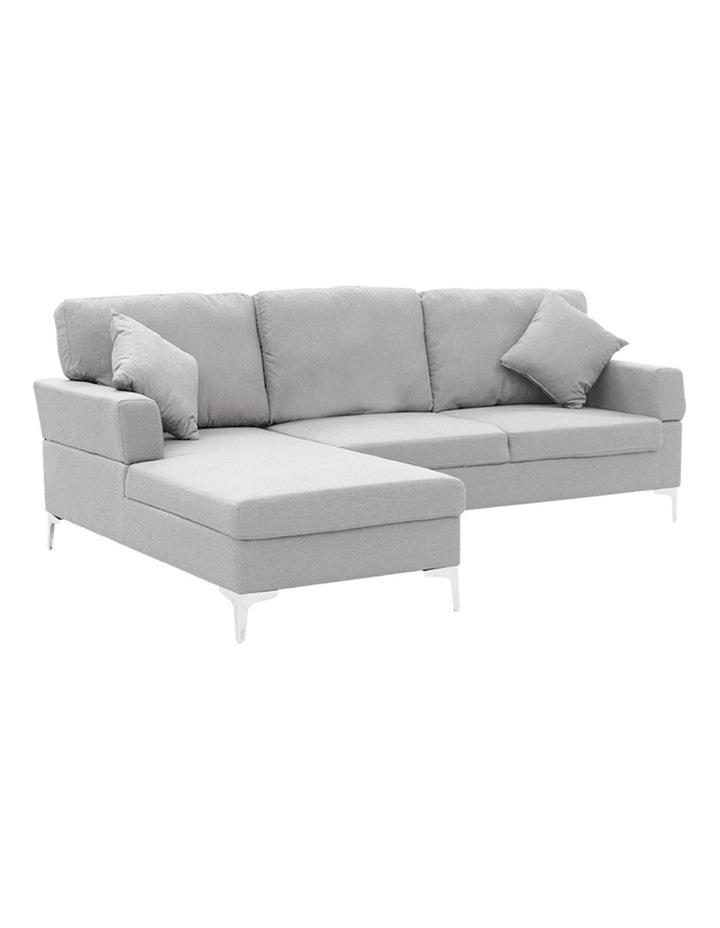 Sarantino Linen Corner Sofa Couch Lounge L-shape w/ Right Chaise 3 Seater Light Grey