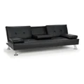 Laura Hill Sarantino Faux Leather Sofa Bed Lounge Furniture Black