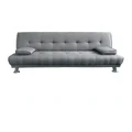 Laura Hill Sarantino 3 Seater Linen Sofa Bed Couch Lounge Futon Light Grey