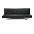 Laura Hill Sarantino 3 Seater Faux Leather Sofa Bed Lounge Black