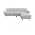 Sarantino Linen Corner Sofa Couch Lounge L-shaped w/ Chaise Light Grey