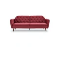Sarantino 3 Seater Sofa Bed Lounge Futon Couch Modular Furniture Home Faux Velvet Fabric Burgundy