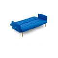 Sarantino Sarantino 3 Seater Modular Linen Fabric Sofa Bed Couch Furniture Armrest Blue