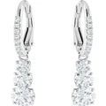 Swarovski Attract Trilogy Earrings Round Cut Rhodium Plated in White No Size