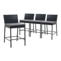 Gardeon Outdoor Bar Stools Dining Chairs Rattan Furniture X4 Black