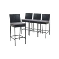 Gardeon Outdoor Bar Stools Dining Chairs Rattan Furniture X4 Black