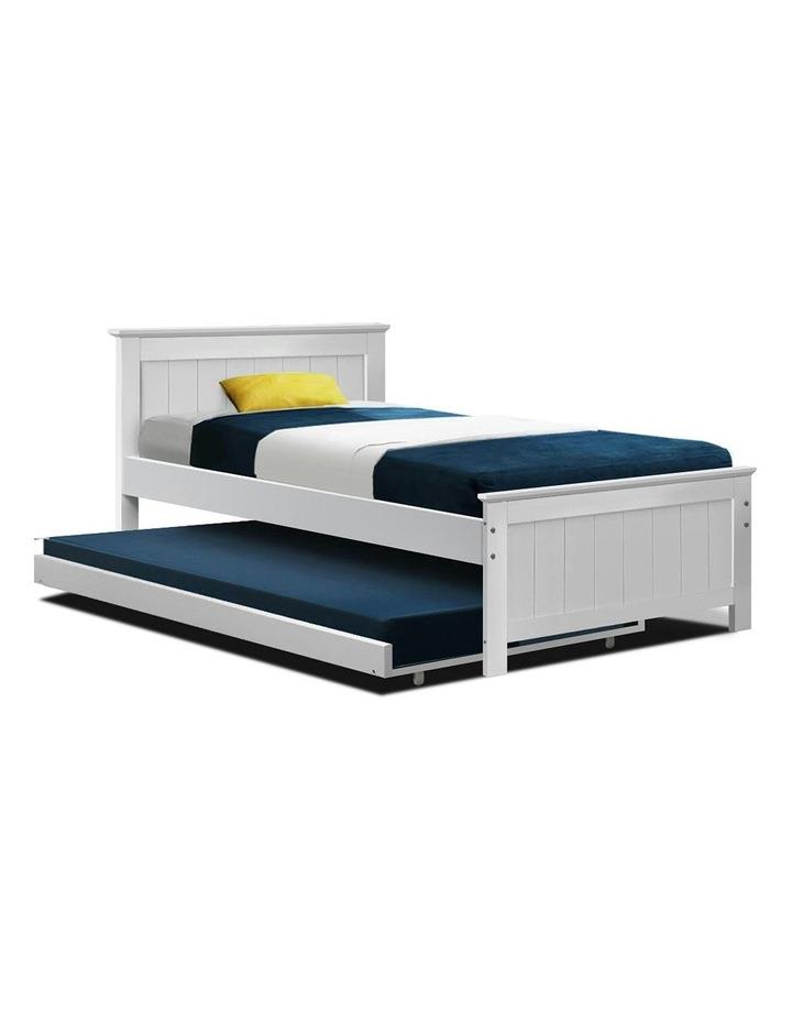 Artiss Trundle Bed Frame King Single Size in White