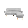 Sarantino Linen Corner Sofa Couch Lounge L-shaped with Left Chaise Light Grey