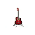 Karrera Childrens Acoustic Cutaway Wooden Guitar Ideal Kids Gift 1/2 Size Red