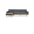 Sarantino 3 Seater Sarantino M2570 Linen Fabric Sofa Bed Lounge Couch Modular Furniture Dark Grey