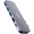 Mbeat Elite Mini Dual HDMI USB-C Mobile Hub/Adapter For MacBook Pro Space Grey