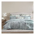 Grace by Linen House Bamboo Florette Quilt Cover Set in Sage Queen Size
