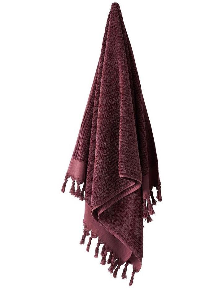 Aura Home Paros Rib Bath Towel Range in Syrah Red Hand Towel