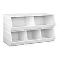 Keezi Keezi Kids Toy Box Bookshelf Storage Cabinet Stackable Bookcase Shelf Organiser No Colour