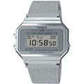 Casio Casio Silver Vintage Digital Watch With Stainless Mesh Band A700WM 7A