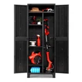 Gardeon Outdoor Storage Cabinet Lockable Tall Garden Sheds Garage Adjustable Black 173CM Black