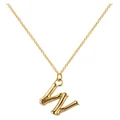 Mocha Letter W Initial Gold Necklace Assorted