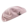 Gregory Ladner Little Flat Beret With Brooch Blush Winter Hat Blush One Size
