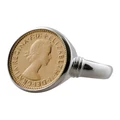 Mocha Authentic Sixpence Coin Ring Silver