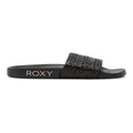 Roxy Slippy Black Jute Slides Black 6