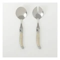 Heritage Laguiole Sophistique 2 Piece Salad Spoon Set in Pearl White