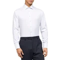 Calvin Klein Diamond Self Dobby Organic Cotton Long Sleeve Business Shirt in Blue 46