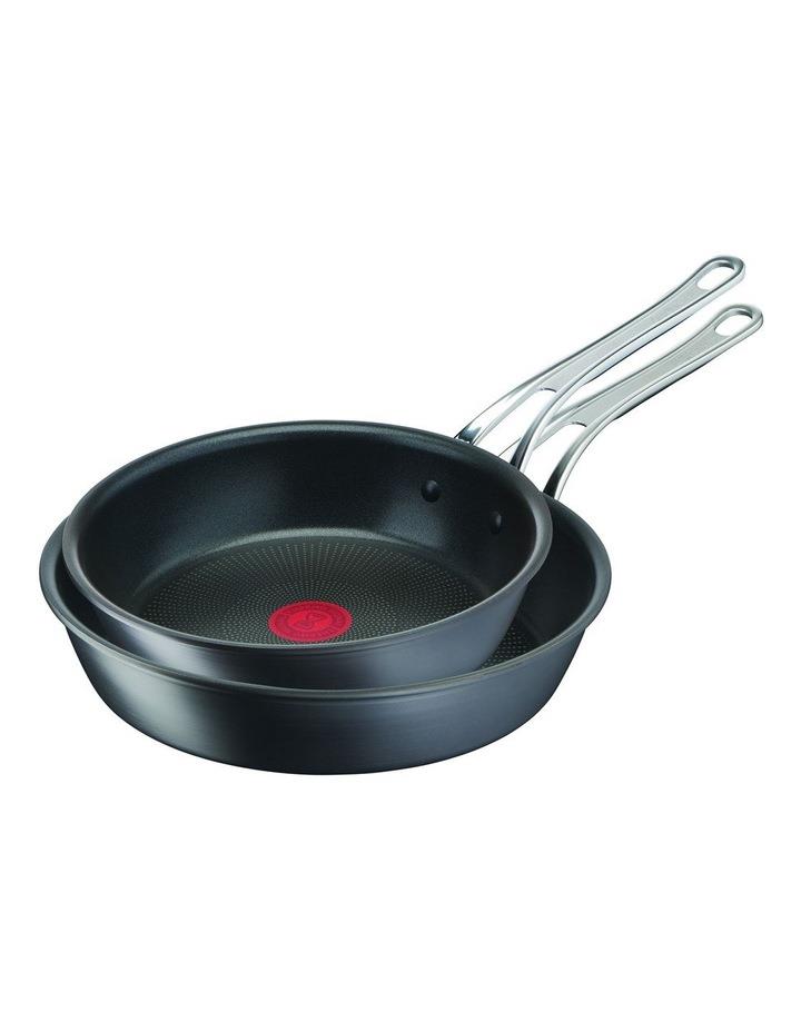 Jamie Oliver by Tefal Hard Anodised Induction Frypan 2 Piece Set 24/28cm in Coal Grey