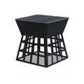 Wallaroo Outdoor Fire Pit BBQ Barbecue With Stand Black