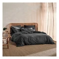 Linen House Nara 400TC Bamboo Cotton Quilt Cover Set in Charcoal Queen Size