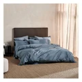 Linen House Nara 400TC Bamboo Cotton Quilt Cover Set in Bluestone Blue Double