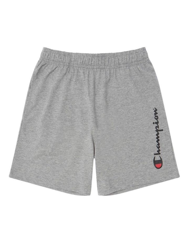 Champion Script Jersey Shorts in Grey Marle 8