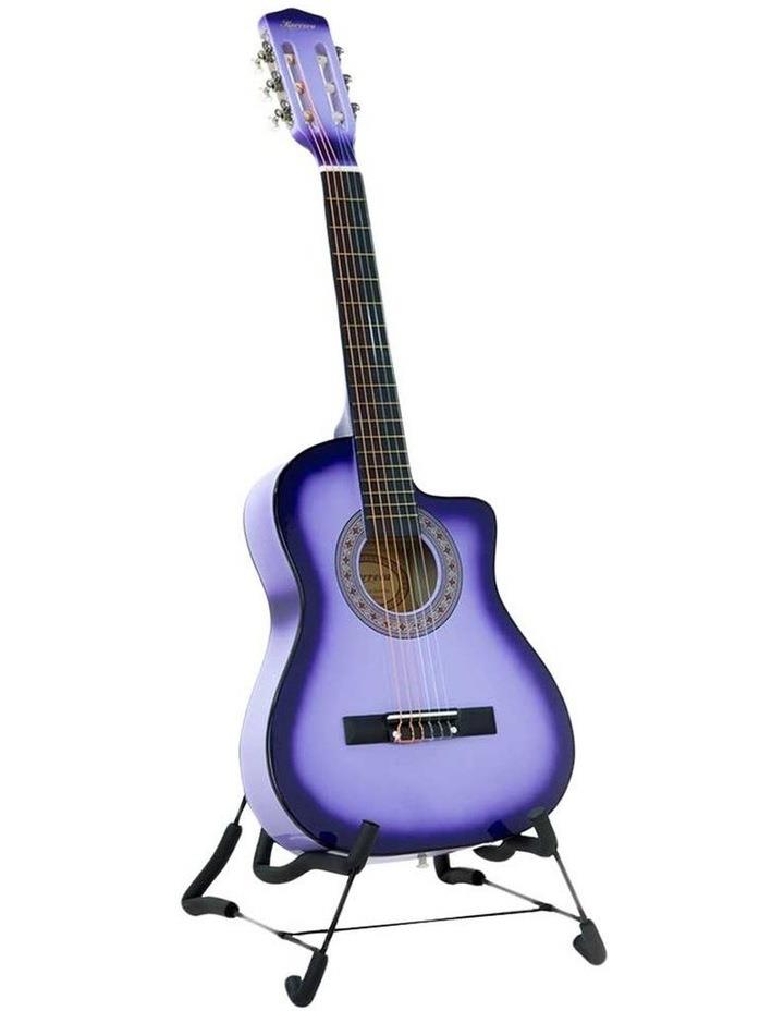 Karrera 38in Purple Burst Acoustic Guitar With Pick Guard Tuner Strings Bag
