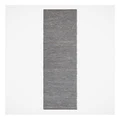 Vue Zena Hand Woven Rug Leather/Cotton 80x300cm in Stone Grey