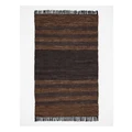 Vue Jeno Hand Woven Rug Leather/Cotton 160x230cm in Taupe Brown