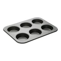 MasterCraft Heavy Base 6-Cup American Muffin Pan in Carbon Black