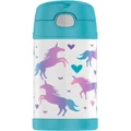 Thermos Funtainer Vacuum Insulated 355ml Drink Bottle in Unicorn White