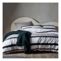 Vue Lincoln Stripe Cotton Quilt Cover Set in Bash Charcoal Double